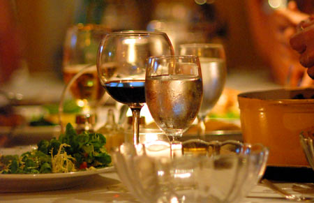Table setting at Luc's Cafe in Ridgefield, CT